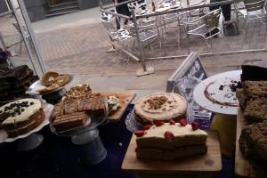 Homemade cake display